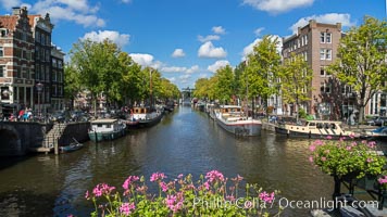 Amsterdam canals and quaint city scenery