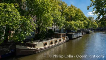 Amsterdam canals and quaint city scenery