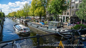 Amsterdam canals and quaint city scenery