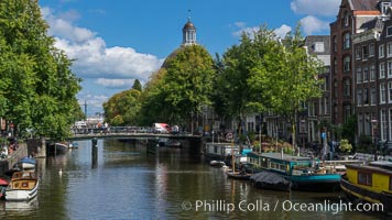 Amsterdam canals and quaint city scenery