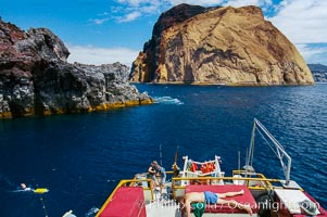 Anchored near Church Rock, with Isla Adentro just beyond. Guadalupe Island, Mexico, Guadalupe Island (Isla Guadalupe)