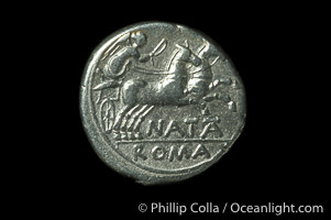 Ancient Roman coin, minted by Pinarius Natta (149 B.C.), (silver, denom/type: Denarius)