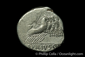 Ancient Roman coin, minted by C. Vibius C.F. Pansa (90 B.C.), (silver, denom/type: Denarius)