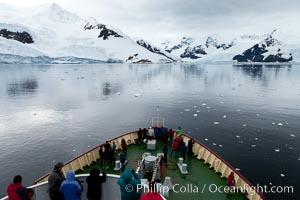 Approaching Neko Harbor.  Neko Harbor is an inlet on the Antarctic Peninsula on Andvord Bay