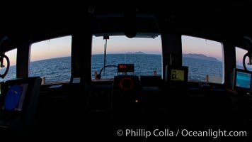 Approaching West Falkland Islands, from the wheelhouse of the M/V Polar Star, at dawn