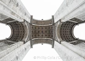 Arc de Triomphe. The Arc de Triomphe (Arc de Triomphe de l'Etoile) is one of the most famous monuments in Paris. It stands in the centre of the Place Charles de Gaulle (originally named Place de l'Etoile), at the western end of the Champs-Elysees. The Arc de Triomphe (in English: 