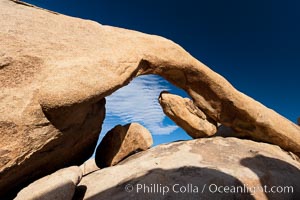 Arch Rock in Joshua Tree National Park.  A natural stone arch in the White Tank area of Joshua Tree N.P