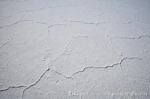 Badwater, California.  Badwater, at 282 feet below sea level, is the lowest point in North America.  9000 square miles of watershed drain into the Badwater basin, to dry and form huge white salt flats, Death Valley National Park