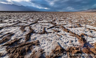 Erosion in the salt patterns of Badwater Playa, Death Valley National Park