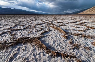 Erosion in the salt patterns of Badwater Playa, Death Valley National Park