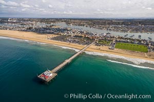 Balboa Pier in Newport Beach, aerial photo