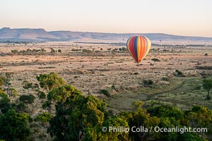 Ballooning over the Maasai Mara National Reserve and Mara River, Kenya