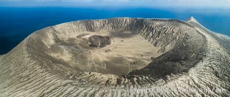 Barcena volcano crater, highest point on San Benedicto Island, Revillagigedos, Mexico