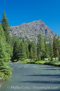 Barronette Peak rises above Soda Butte Creek, Yellowstone National Park, Wyoming