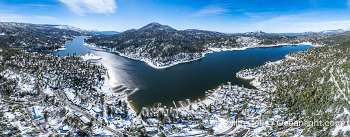 Bass Lake after Heavy Snowfall, Aerial Photo