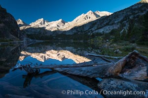 Bear Creek Spire over Long Lake at Sunrise, Little Lakes Valley, John Muir Wilderness, Inyo National Forest, Little Lakes Valley, Inyo National Forest