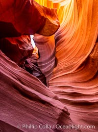 Lower Antelope Canyon, a deep, narrow and spectacular slot canyon lying on Navajo Tribal lands near Page, Arizona