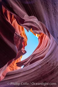 Lower Antelope Canyon, a deep, narrow and spectacular slot canyon lying on Navajo Tribal lands near Page, Arizona, Navajo Tribal Lands