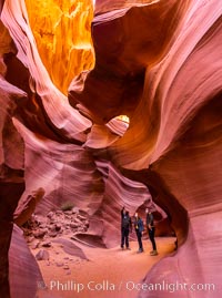 Lower Antelope Canyon, a deep, narrow and spectacular slot canyon lying on Navajo Tribal lands near Page, Arizona, Navajo Tribal Lands