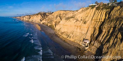 Blacks Beach and Mushroom House, aerial photo, La Jolla, California