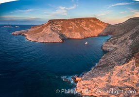Boat Ambar, Ensenada el Embudo, Isla Partida, Sea of Cortez, Aerial Photo