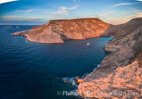 Boat Ambar, Ensenada el Embudo, Isla Partida, Sea of Cortez, Aerial Photo