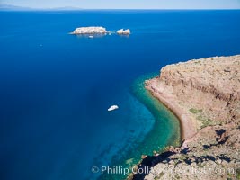 Boat Ambar III at Punta Maru, Isla Partida, Sea of Cortez