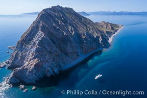 Boat Ambar at Isla San Diego, Aerial View, Sea of Cortez