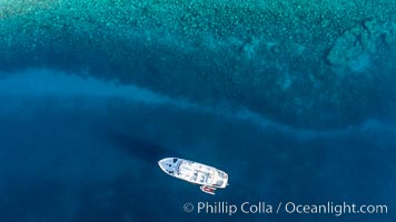 Boat Ambar at Isla San Diego, Aerial View, Sea of Cortez