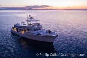 Boat Ambar at Isla San Diego, Aerial View, Sea of Cortez