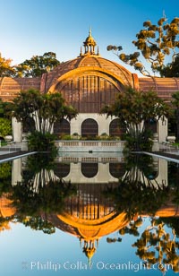 The Botanical Building in Balboa Park, San Diego. The Botanical Building, at 250 feet long by 75 feet wide and 60 feet tall, was the largest wood lath structure in the world when it was built in 1915 for the Panama-California Exposition. The Botanical Building, located on the Prado, west of the Museum of Art, contains about 2,100 permanent tropical plants along with changing seasonal flowers. The Lily Pond, just south of the Botanical Building, is an eloquent example of the use of reflecting pools to enhance architecture. The 193' by 43' foot pond and smaller companion pool were originally referred to as Las Lagunas de las Flores (The Lakes of the Flowers) and were designed as aquatic gardens. The pools contain exotic water lilies and lotus which bloom spring through fall