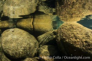 Boulders underwater, Lake Tahoe, Nevada