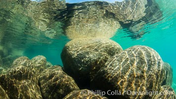 Boulders underwater, Lake Tahoe, Nevada