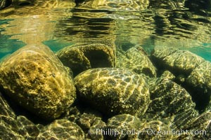 Boulders underwater, Lake Tahoe, Nevada