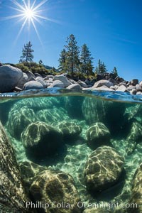 Boulders underwater, Lake Tahoe, Nevada