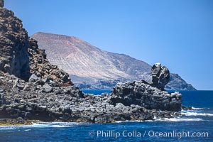 Boxing Glove Rock is a distinct and recognizable promontory and site of a large colony of Guadalupe fur seals, Guadalupe Island (Isla Guadalupe)