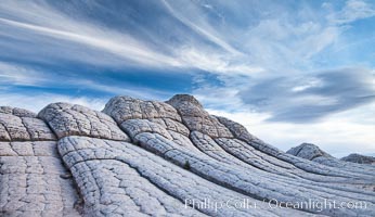 Brain rocks and clouds, White Pocket, Vermillion Cliffs National Monument, Arizona.