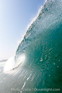 Breaking wave, morning surf, curl, tube, Ponto, Carlsbad, California