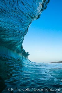 Breaking wave, morning, barrel shaped surf, California, The Wedge, Newport Beach