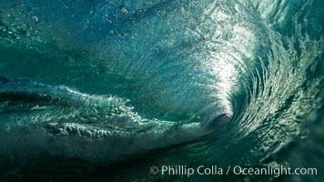 Breaking wave, morning, barrel shaped surf, California, The Wedge, Newport Beach