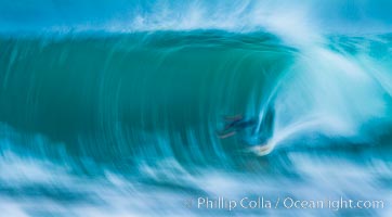 Breaking wave fast motion and blur. The Wedge, Newport Beach, California