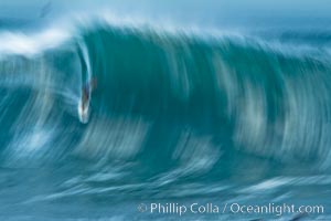 Breaking wave fast motion and blur. The Wedge, Newport Beach, California