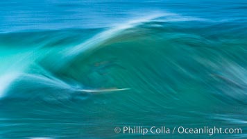 Breaking wave fast motion and blur. The Wedge, Newport Beach, California