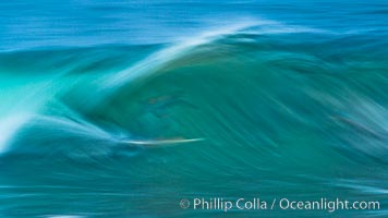 Breaking wave fast motion and blur. The Wedge, Newport Beach, California