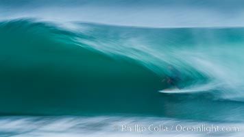 Breaking wave fast motion and blur. The Wedge, Newport Beach, California