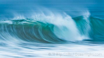 Breaking wave fast motion and blur. The Wedge, Newport Beach, California