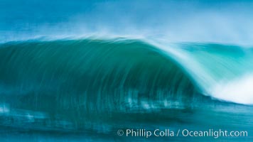 Breaking wave fast motion and blur. The Wedge, Newport Beach, California