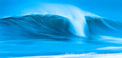 Breaking wave fast motion and blur. The Wedge, Newport Beach, California