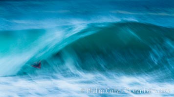 Breaking wave fast motion and blur. The Wedge, Newport Beach, California