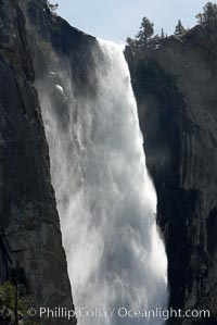 Bridalveil Falls plummets 620 feet (200m).  Yosemite Valley, Yosemite National Park, California